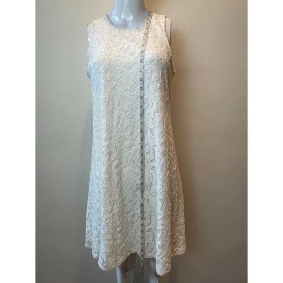 Tommy Hilfiger Womens Crochet Lace Shift Dress TD7L1XF1 Back Keyhole White SZ 6 - Picture 3 of 7